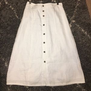 Forever 21 white button down mid length skirt